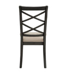 Lot de 2 chaises de salle à manger à dossier croisé double finition bois