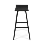 Tabourets de bar en bois d'acacia avec pieds en fer, lot de 2 – Hauteur bar