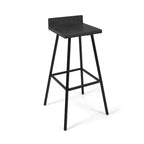 Tabourets de bar en bois d'acacia avec pieds en fer, lot de 2 – Hauteur bar