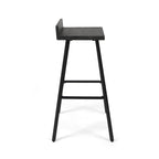 Tabourets de bar en bois d'acacia avec pieds en fer, lot de 2 – Hauteur bar