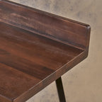 Tabourets de bar en bois d'acacia avec pieds en fer, lot de 2 – Hauteur bar