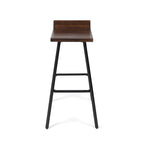 Tabourets de bar en bois d'acacia avec pieds en fer, lot de 2 – Hauteur bar
