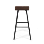 Tabourets de bar en bois d'acacia avec pieds en fer, lot de 2 – Hauteur bar