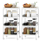 Chariot de rangement roulant à 4 niveaux avec roues verrouillables, lot de 2