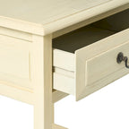 Table d'appoint en bois d'acacia avec tiroir et étagère ouverte