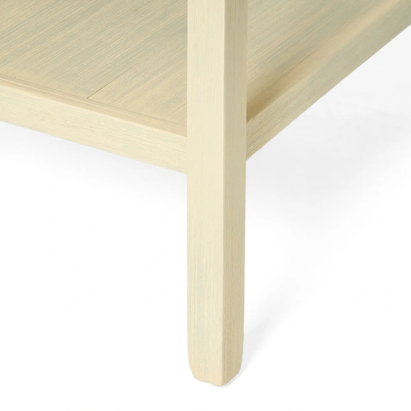 Table d'appoint en bois d'acacia avec tiroir et étagère ouverte