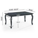 Table de salle à manger extensible avec allonge papillon et pieds cabriolets