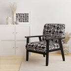 Fauteuil d'appoint rembourré à motif pied-de-poule classique
