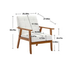 Fauteuil d'appoint avec accoudoirs et pieds en bois massif – Salon, Chambre, Bureau