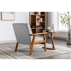 Fauteuil d'appoint avec accoudoirs et pieds en bois massif – Salon, Chambre, Bureau