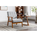 Fauteuil d'appoint avec accoudoirs et pieds en bois massif – Salon, Chambre, Bureau