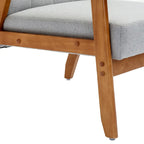 Fauteuil d'appoint avec accoudoirs et pieds en bois massif – Salon, Chambre, Bureau