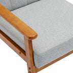 Fauteuil d'appoint avec accoudoirs et pieds en bois massif – Salon, Chambre, Bureau