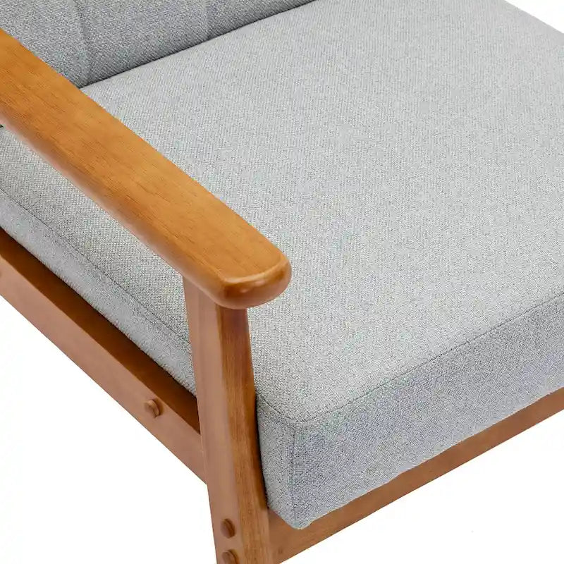 Fauteuil d'appoint avec accoudoirs et pieds en bois massif – Salon, Chambre, Bureau
