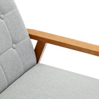 Fauteuil d'appoint avec accoudoirs et pieds en bois massif – Salon, Chambre, Bureau
