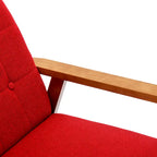 Fauteuil d'appoint avec accoudoirs et pieds en bois massif – Salon, Chambre, Bureau