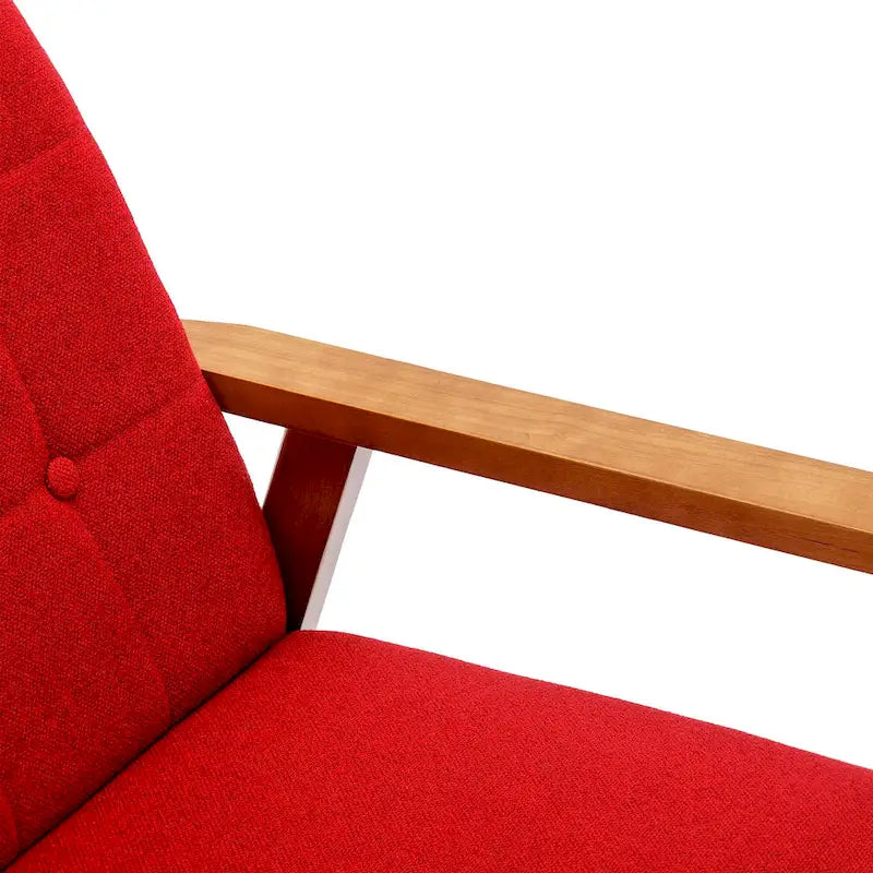 Fauteuil d'appoint avec accoudoirs et pieds en bois massif – Salon, Chambre, Bureau