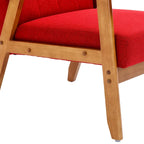 Fauteuil d'appoint avec accoudoirs et pieds en bois massif – Salon, Chambre, Bureau
