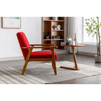 Fauteuil d'appoint avec accoudoirs et pieds en bois massif – Salon, Chambre, Bureau