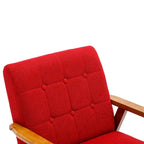 Fauteuil d'appoint avec accoudoirs et pieds en bois massif – Salon, Chambre, Bureau