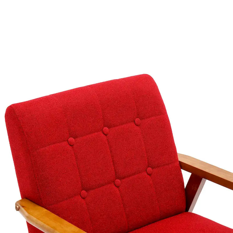 Fauteuil d'appoint avec accoudoirs et pieds en bois massif – Salon, Chambre, Bureau