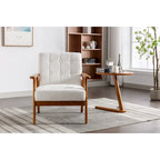 Fauteuil d'appoint avec accoudoirs et pieds en bois massif – Salon, Chambre, Bureau