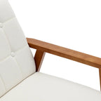 Fauteuil d'appoint avec accoudoirs et pieds en bois massif – Salon, Chambre, Bureau