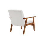 Fauteuil d'appoint avec accoudoirs et pieds en bois massif – Salon, Chambre, Bureau