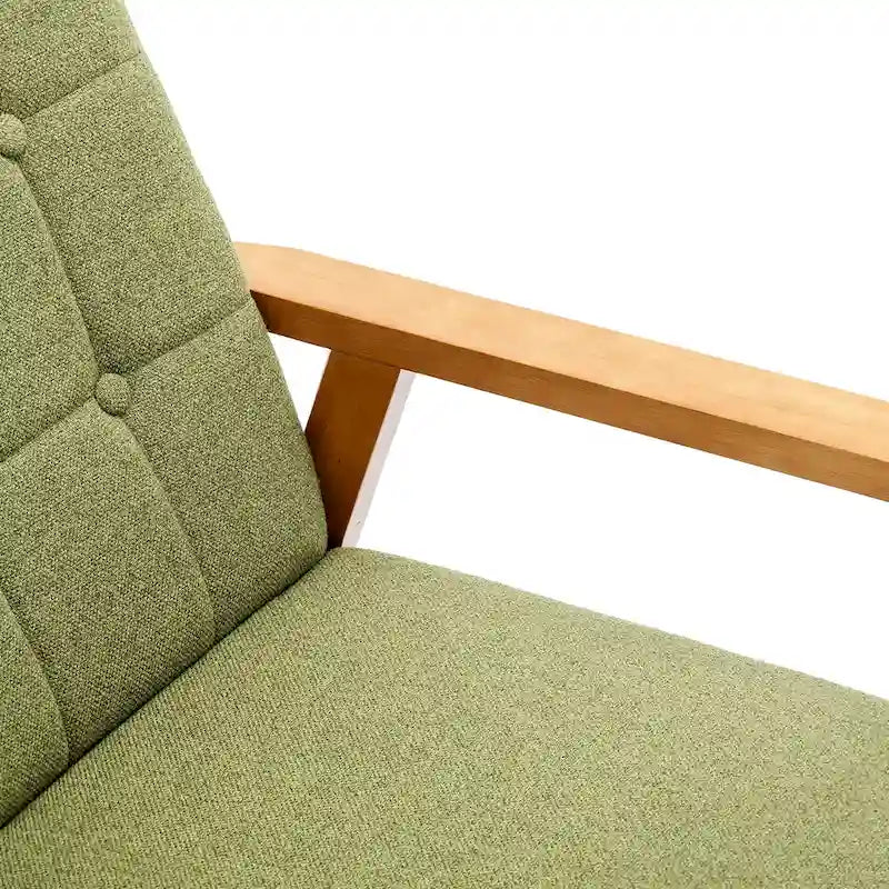 Fauteuil d'appoint avec accoudoirs et pieds en bois massif – Salon, Chambre, Bureau
