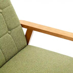 Fauteuil d'appoint avec accoudoirs et pieds en bois massif – Salon, Chambre, Bureau