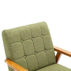 Fauteuil d'appoint avec accoudoirs et pieds en bois massif – Salon, Chambre, Bureau