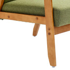 Fauteuil d'appoint avec accoudoirs et pieds en bois massif – Salon, Chambre, Bureau