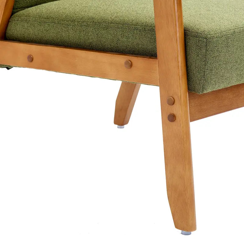 Fauteuil d'appoint avec accoudoirs et pieds en bois massif – Salon, Chambre, Bureau