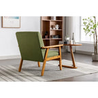 Fauteuil d'appoint avec accoudoirs et pieds en bois massif – Salon, Chambre, Bureau