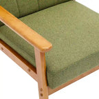 Fauteuil d'appoint avec accoudoirs et pieds en bois massif – Salon, Chambre, Bureau