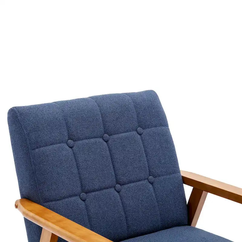 Fauteuil d'appoint avec accoudoirs et pieds en bois massif – Salon, Chambre, Bureau