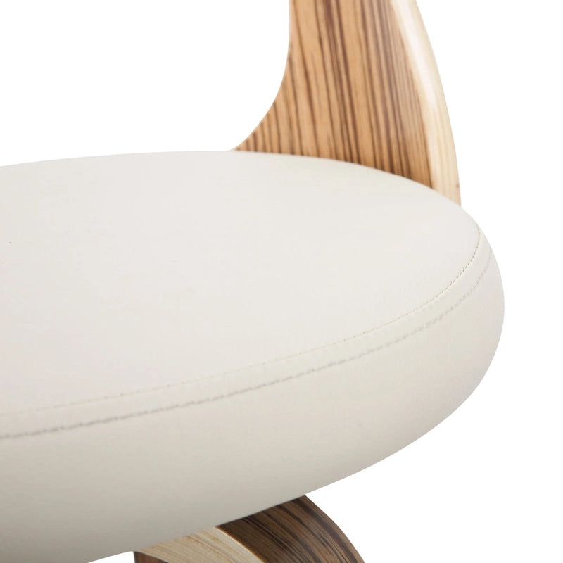 Tabouret de bar pivotant à hauteur fixe de 76 cm avec pieds en bois courbé et repose-pieds rond (lot de 2)