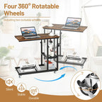 Table d'appoint en C réglable en hauteur avec roulettes