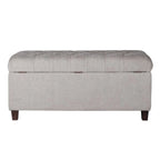 Banc de rangement capitonné avec couvercle à charnière – Gris