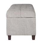 Banc de rangement capitonné avec couvercle à charnière – Gris