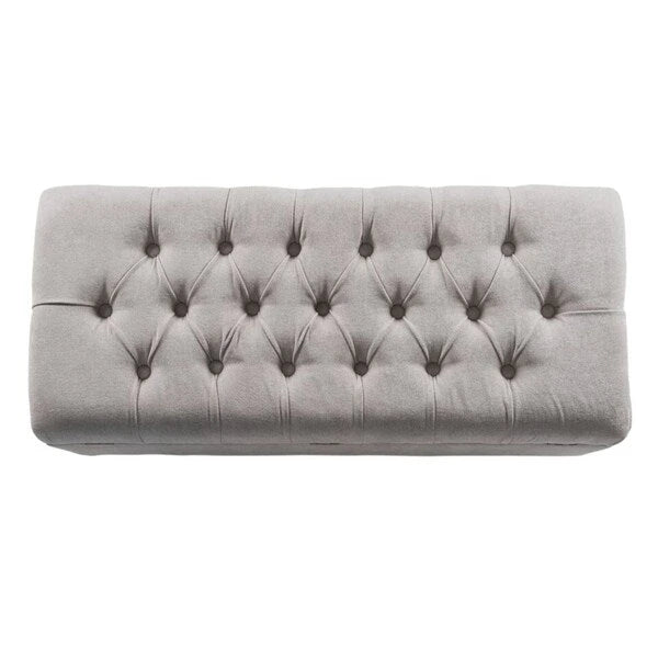 Banc de rangement capitonné avec couvercle à charnière – Gris