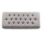 Banc de rangement capitonné avec couvercle à charnière – Gris