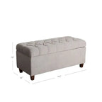 Banc de rangement capitonné avec couvercle à charnière – Gris