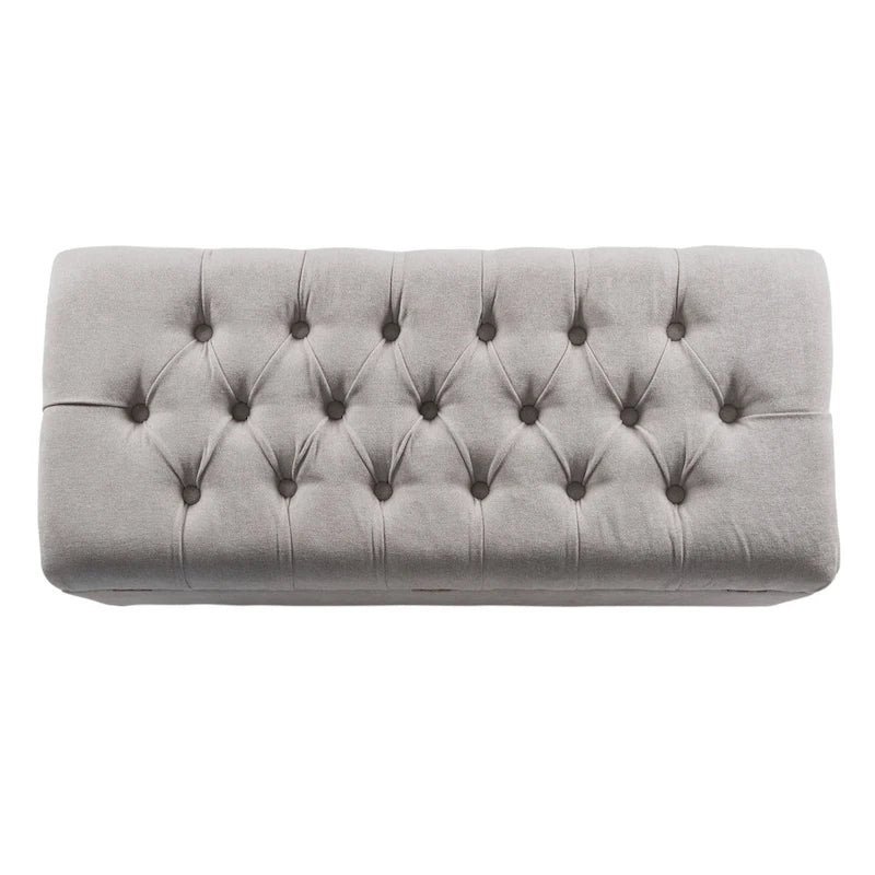 Banc de rangement capitonné avec couvercle à charnière – Gris