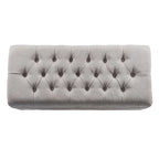 Banc de rangement capitonné avec couvercle à charnière – Gris