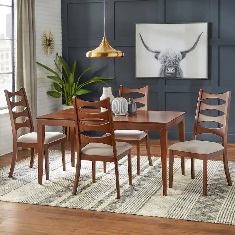 Table de salle à manger moderne du milieu du siècle au fini noyer