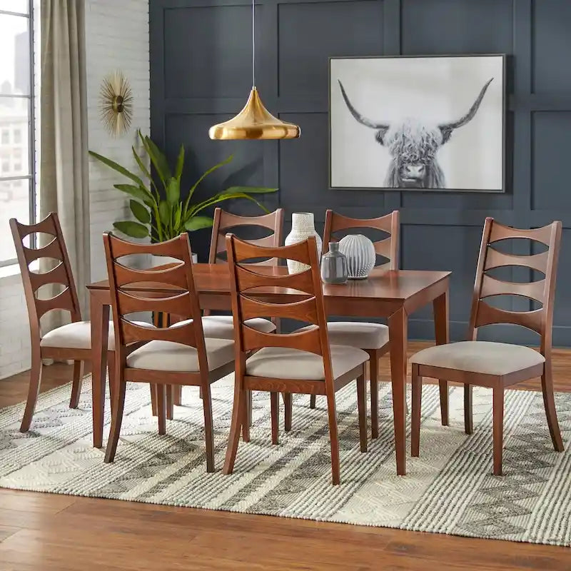 Table de salle à manger moderne du milieu du siècle au fini noyer