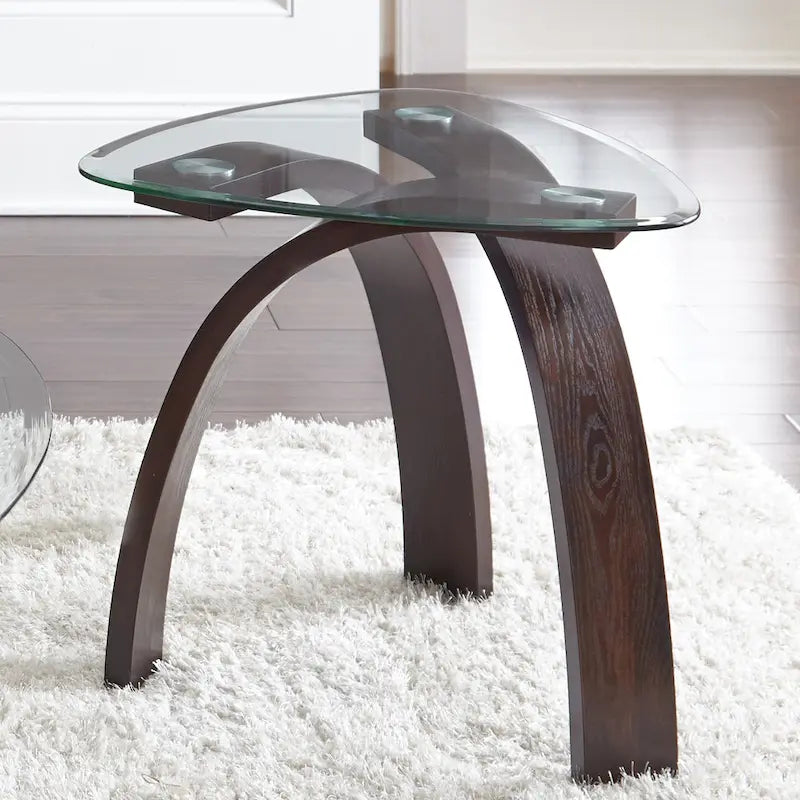 Ensemble de 3 tables d'appoint à plateau en verre