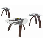 Ensemble de 3 tables d'appoint à plateau en verre
