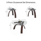 Ensemble de 3 tables d'appoint à plateau en verre